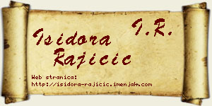 Isidora Rajičić vizit kartica